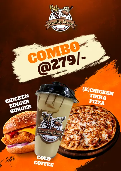 Combo offer: Chicken Zinger Burger, Cold Coffee and Chicken Tikka Pizza for ₹279